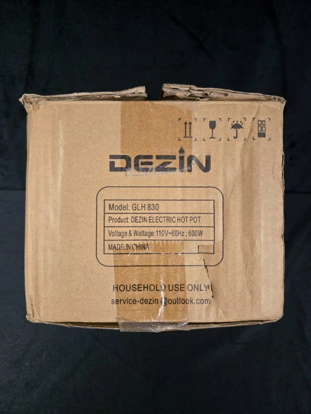 Dezin GLH830 1.6L Electric Hot Pot 600W Cooker Black Open Box